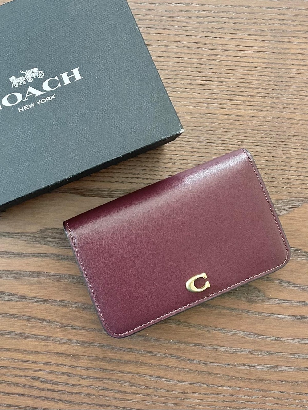 Coach Essential Slim Card Case in Merlot - NWT - Compact Burgundy Wallet CR990 - Picture 6 of 9